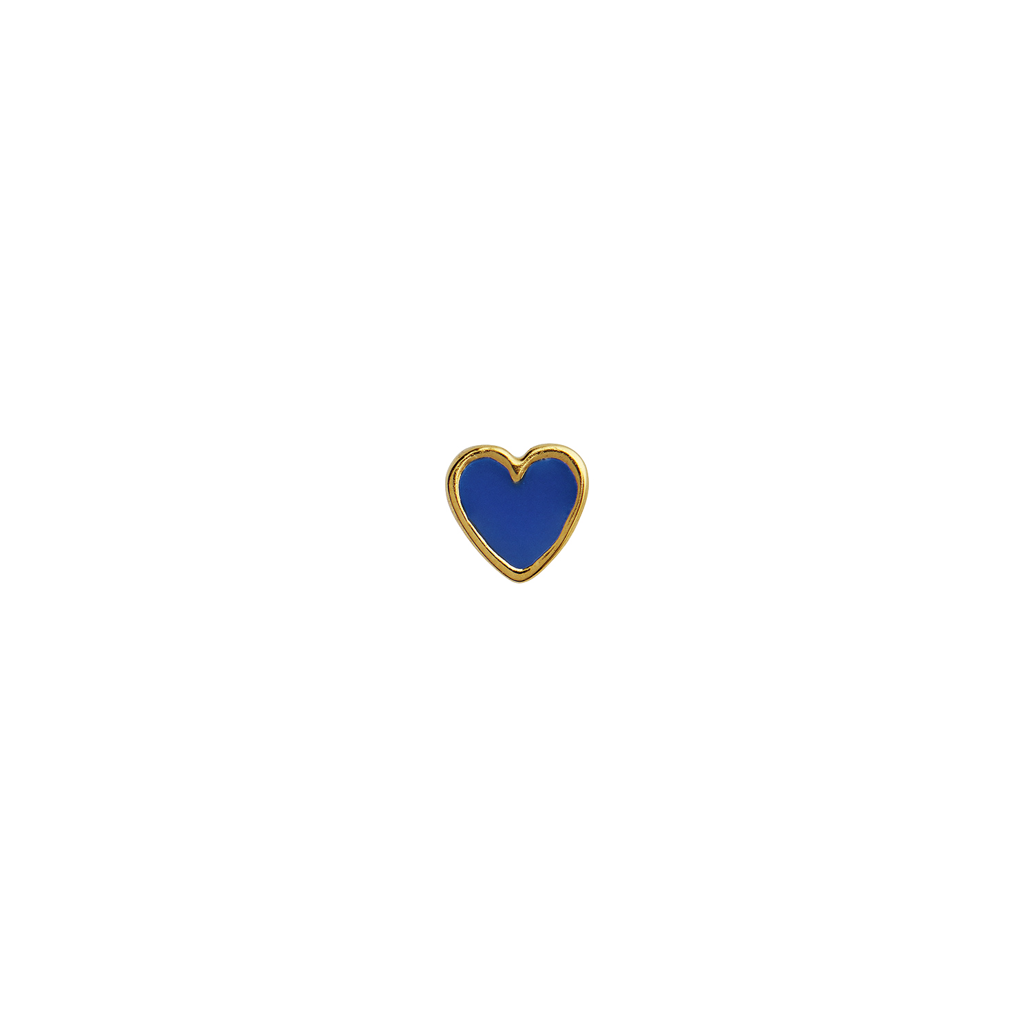 Petit Love Heart Cobalt Blue Enamel - Single