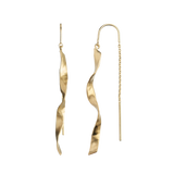 Long twisted hammered earring - Single