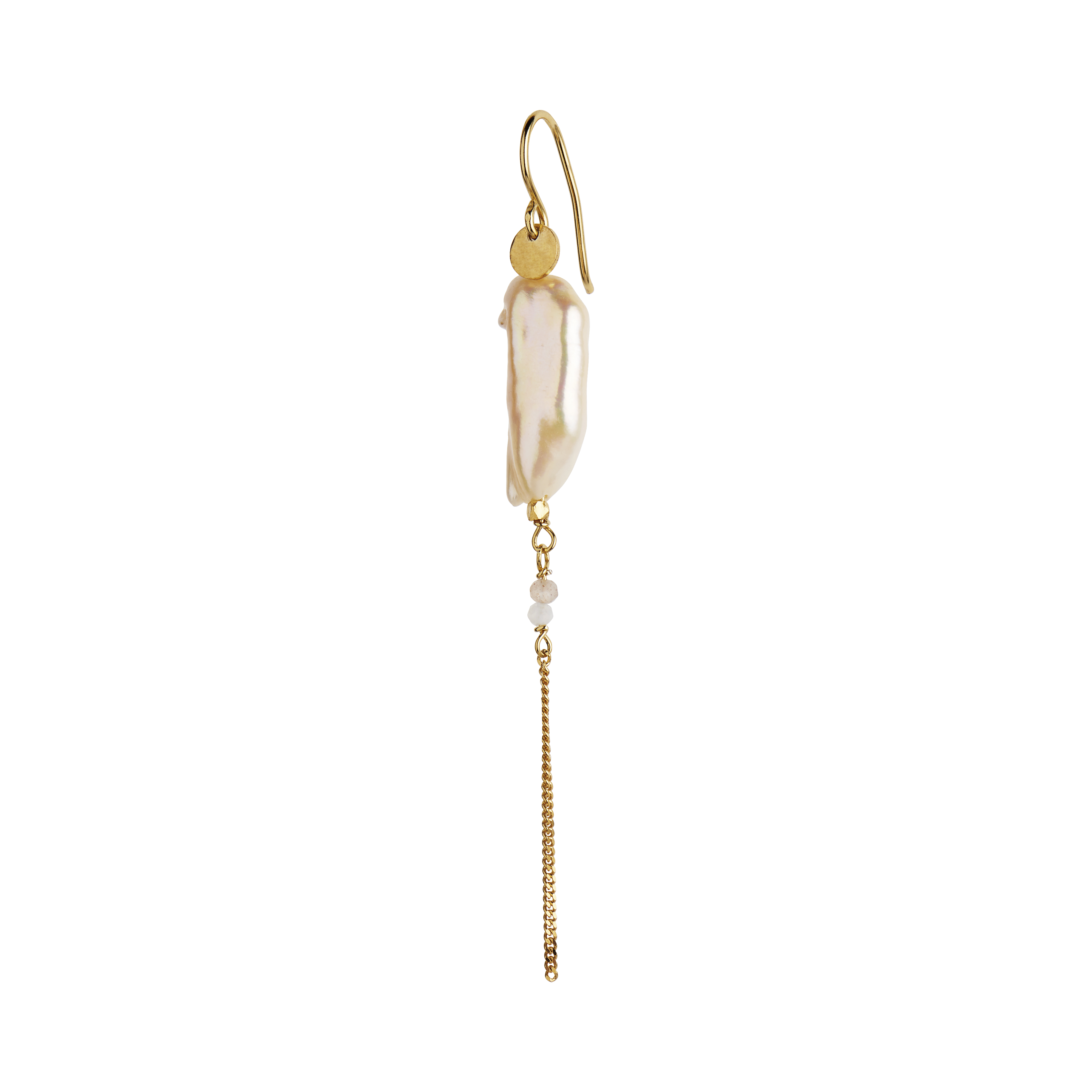 Long Baroque Pearl With Chain Earring White Sorbet - Single