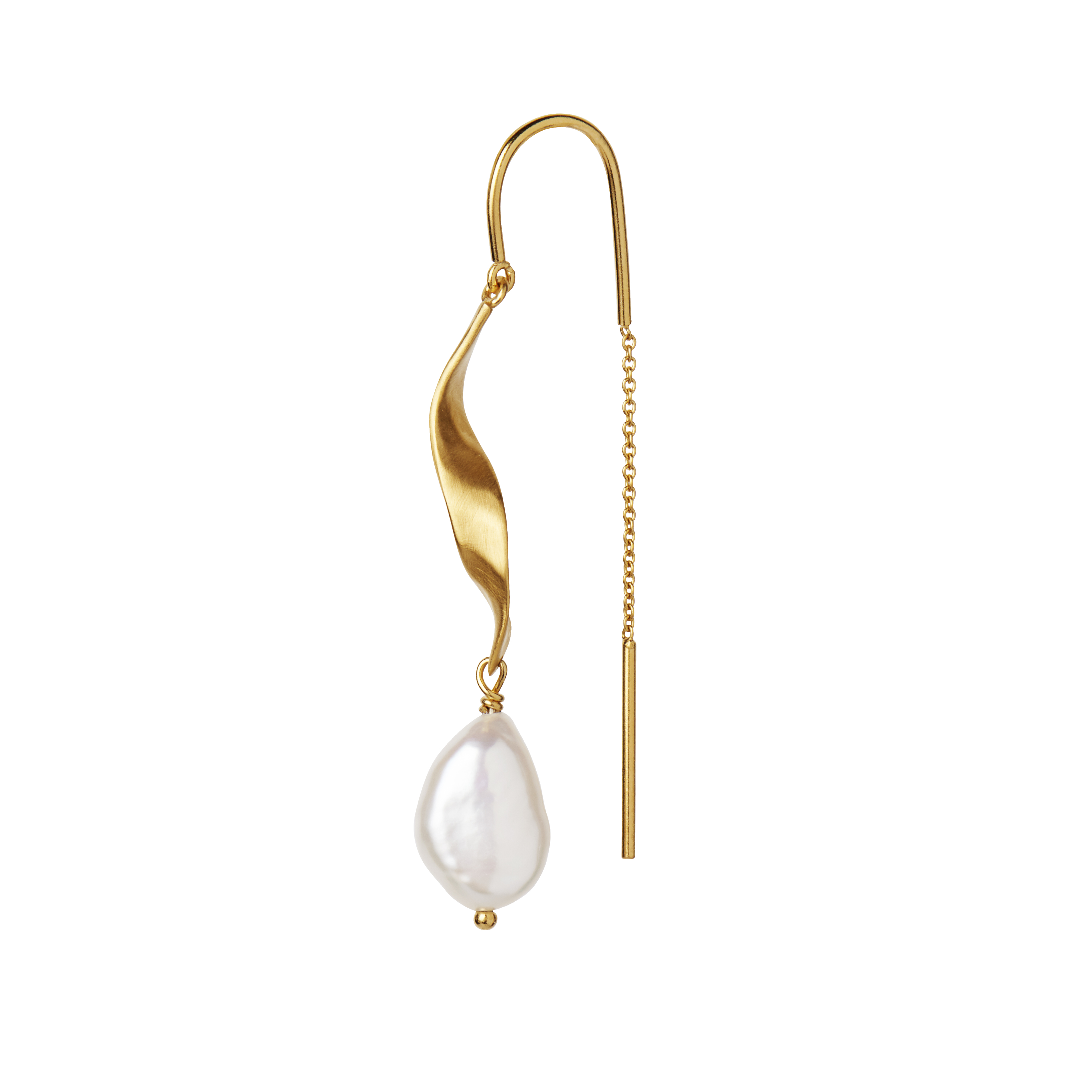 Long Twisted with Baroque Pearl Earring