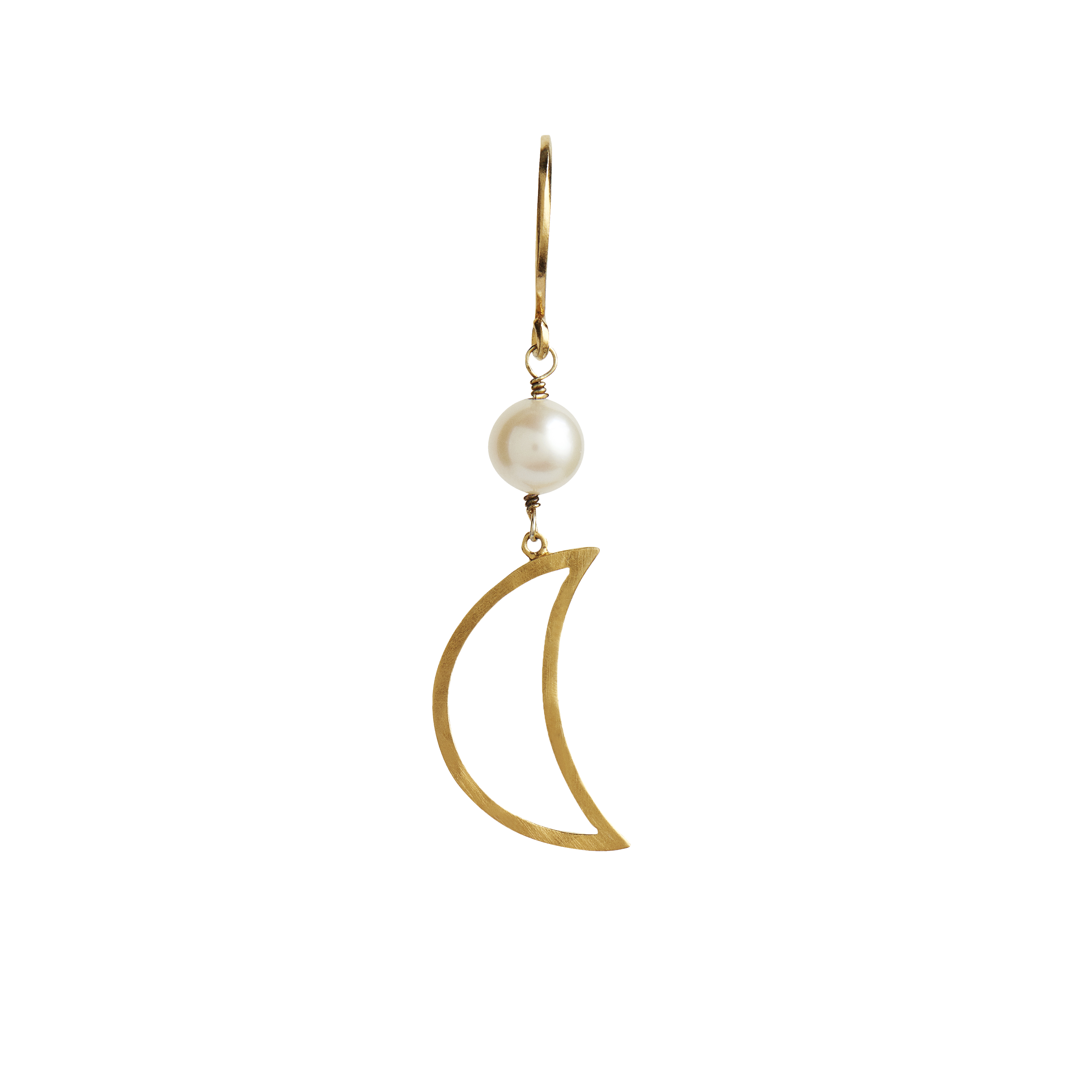 Bella Moon Earring With Pearl - Single