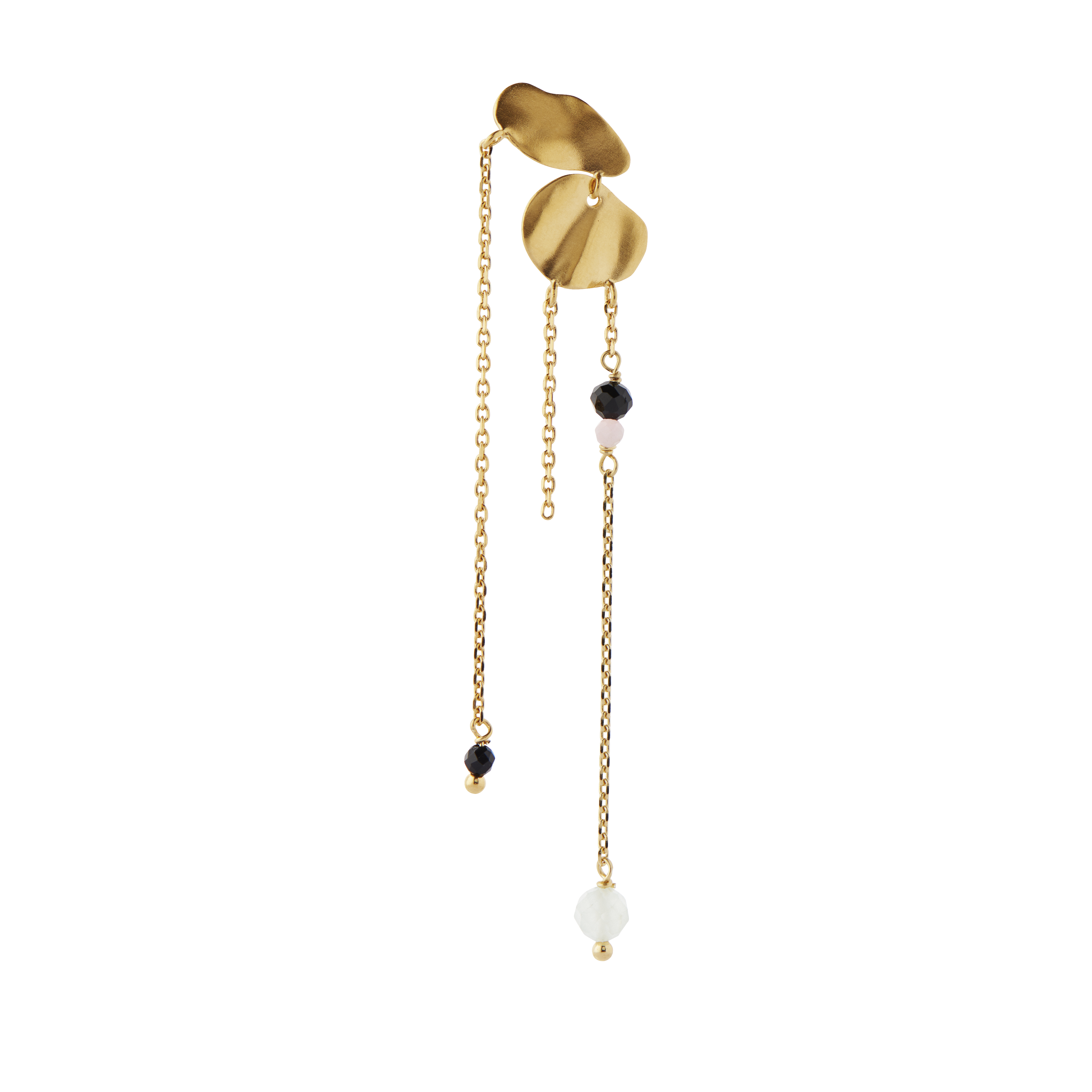 Festive Clear Sea Earring with Chains & Stones - Single