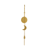 Sun and Moon Earring with Chain - Single